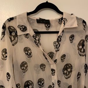 Vintage Havana skull print blouse